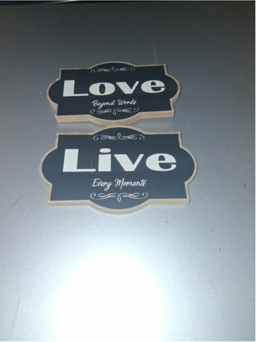 Lot of 3 decorative wall signs Blue/Black